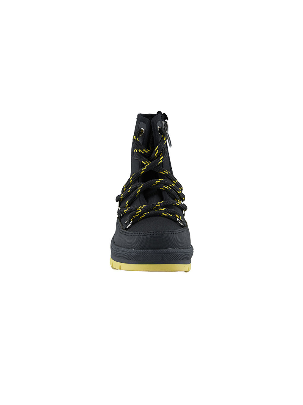 Erkek Çocuk Süs Bağcıklı İç Fermuarlı Kaydırmaz Siyah Bot-3