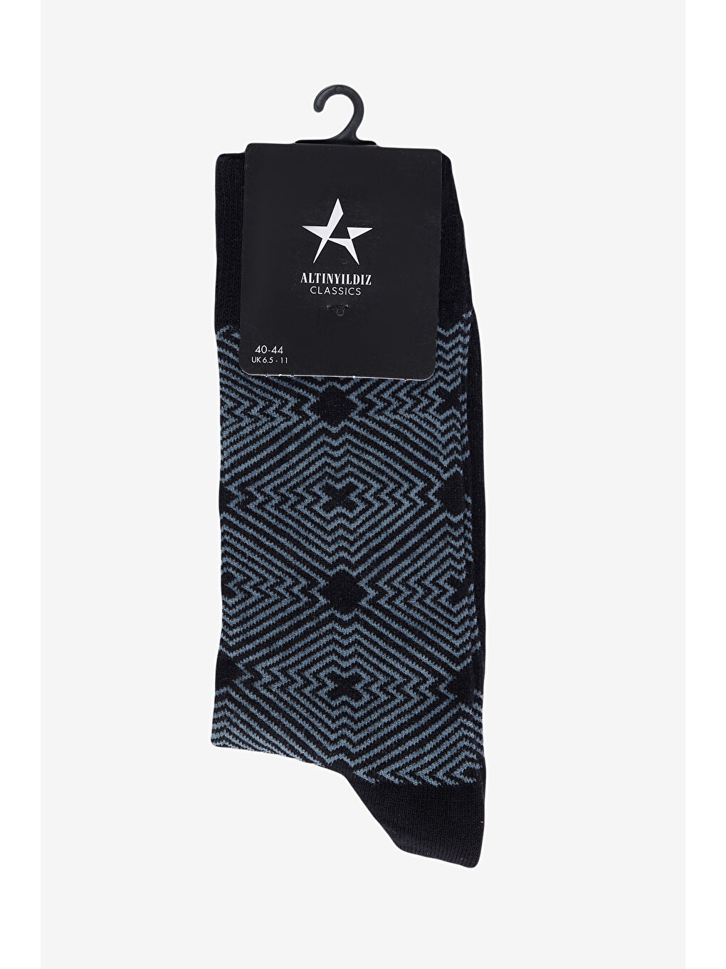 Erkek Siyah-Gri Desenli Soket Çorap