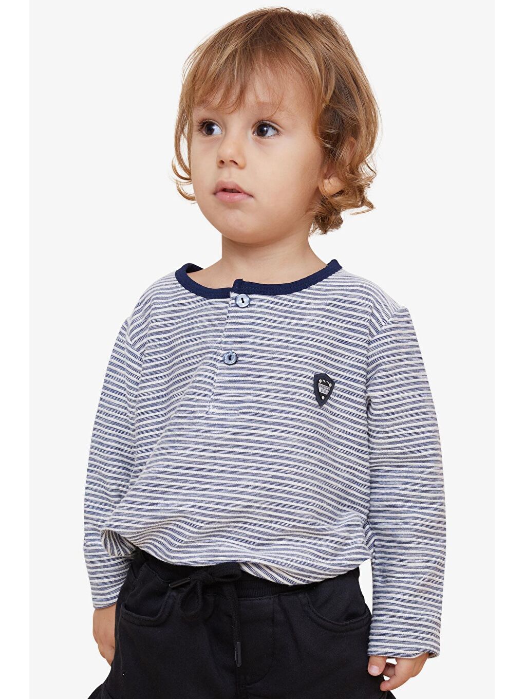 Erkek Çocuk Uzun Kollu Tişört Çizgili Karışık Renk (8 Yaş)-1