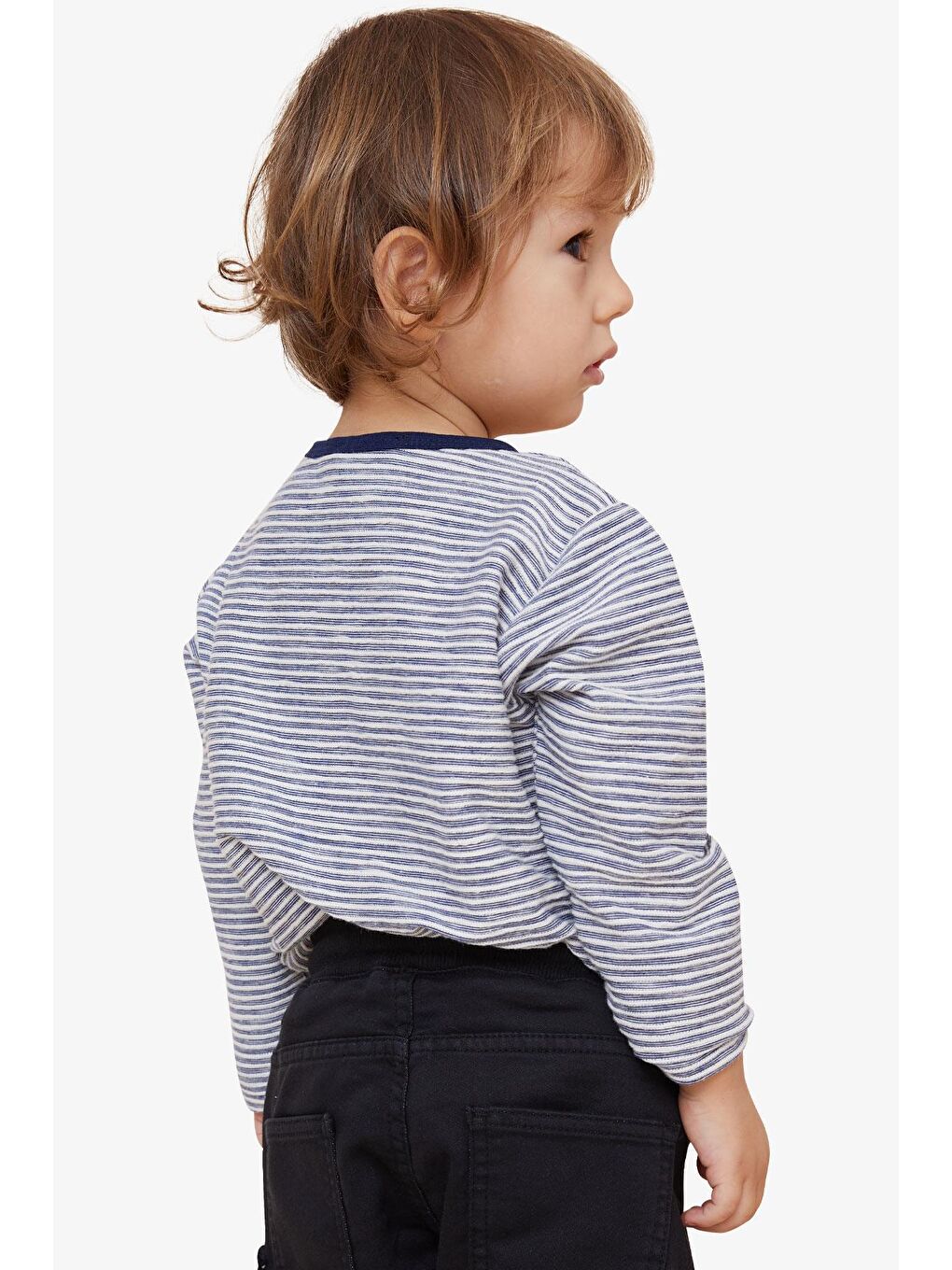 Erkek Çocuk Uzun Kollu Tişört Çizgili Karışık Renk (8 Yaş)-2