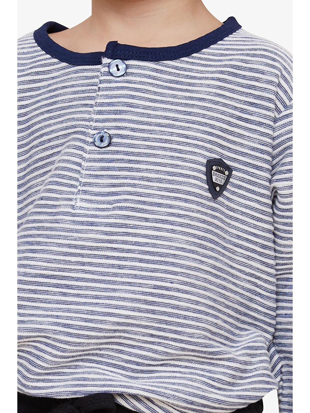 Erkek Çocuk Uzun Kollu Tişört Çizgili Karışık Renk (8 Yaş)-3