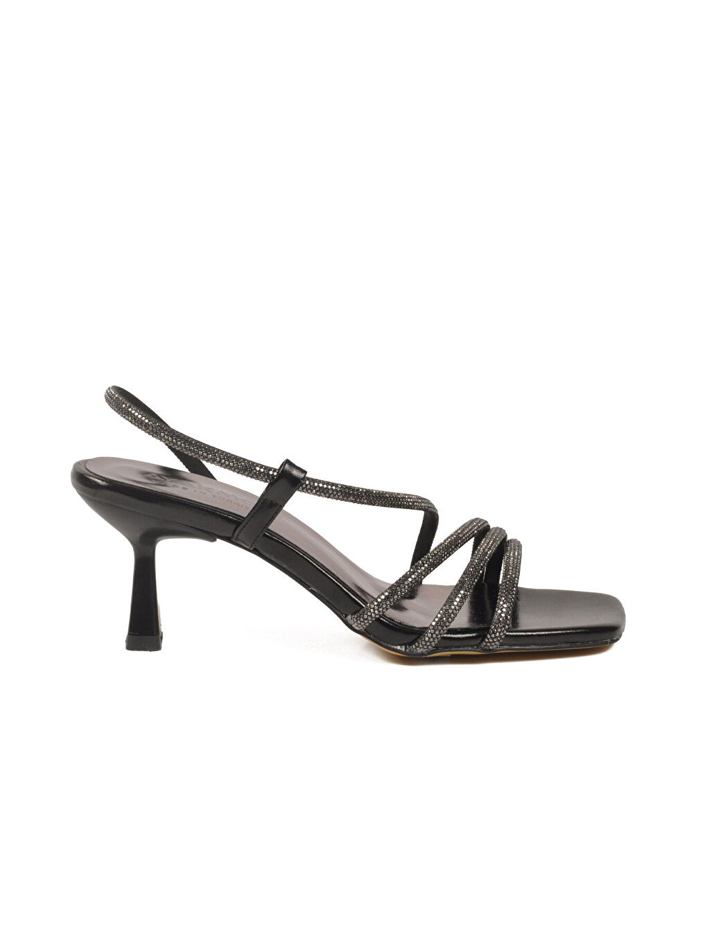 Siyah Taş İşlemeli Kadın Abiye Ayakkabı 655481 Z