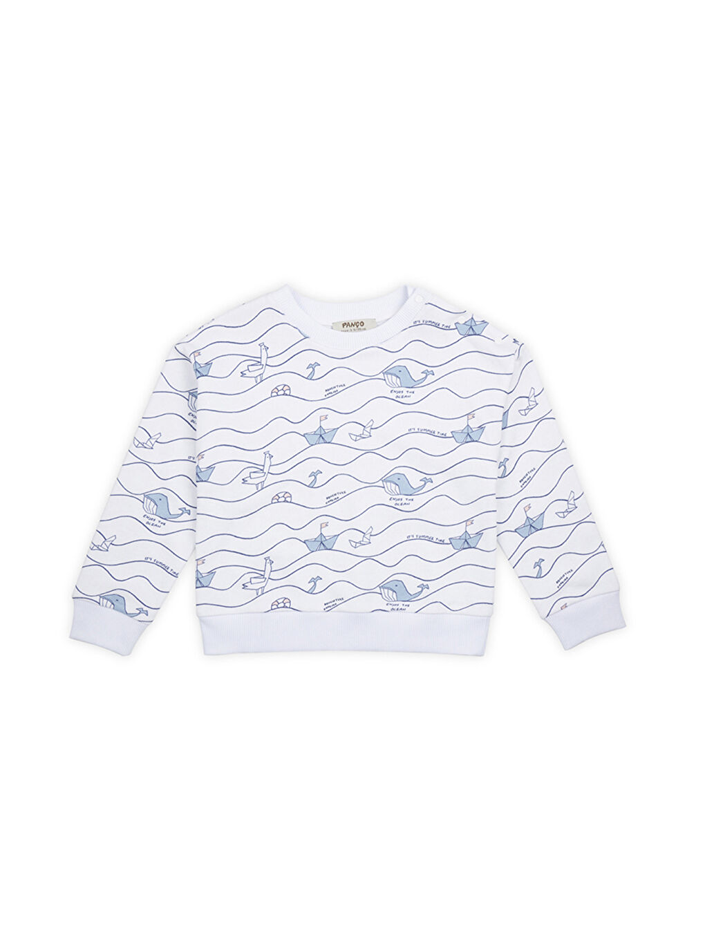 Erkek Çocuk Baskılı Sweatshirt Beyaz