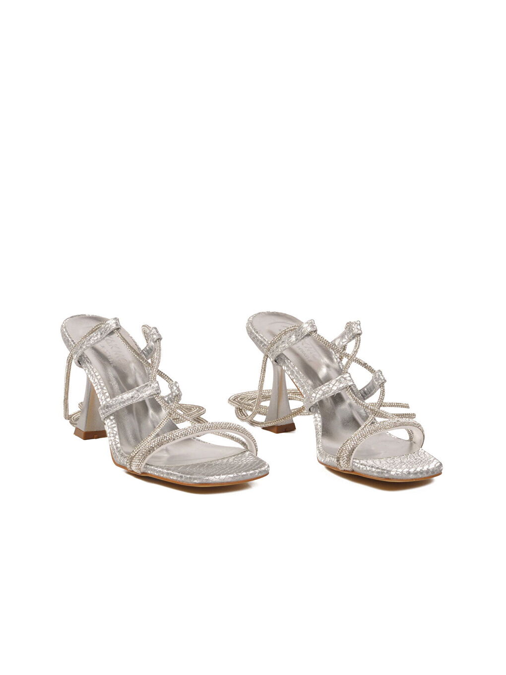 Gri Gümüş Özel Davet Kadın Abiye Ayakkabı 655485 Z-2