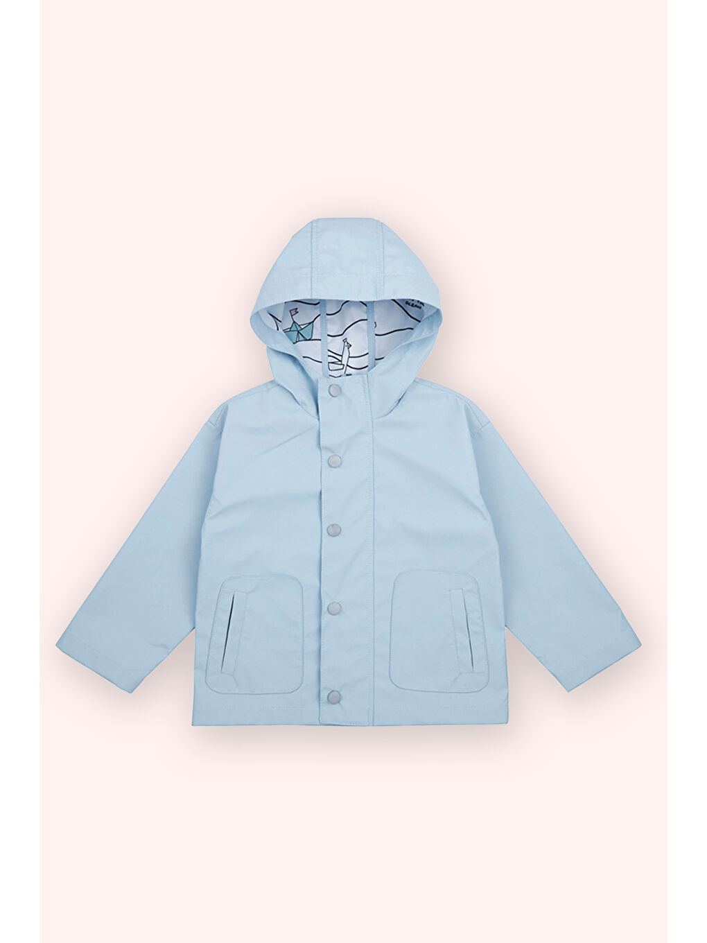 Erkek Çocuk Kapüşonlu Yağmurluk Mavi
