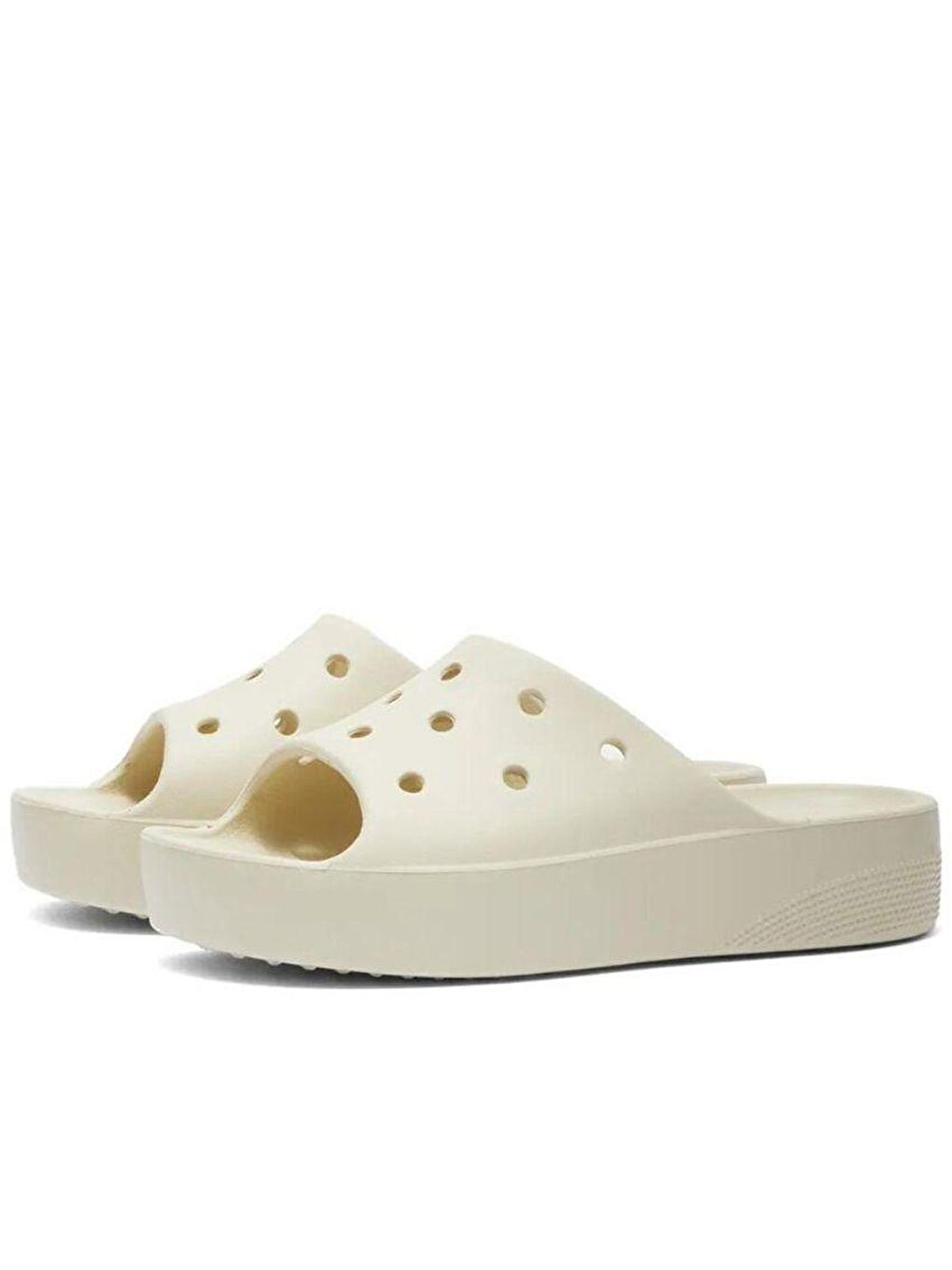 Crocs Bej Classic Platform Slide Kadın Terlik Bej 208180-2Y2 - 2