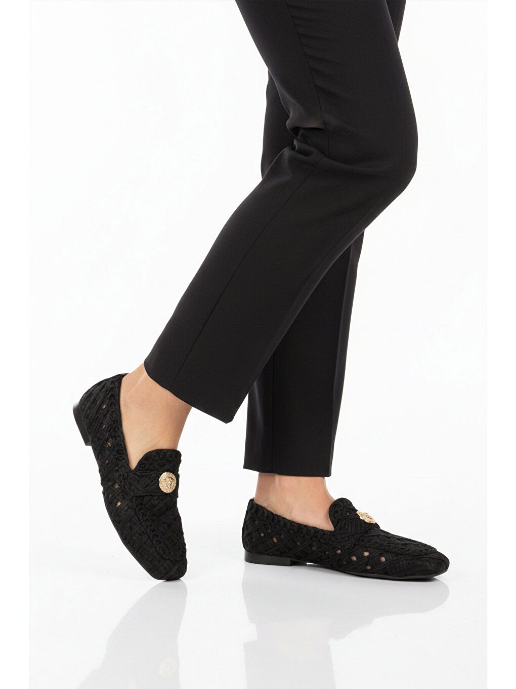 Siyah Anorak Hafif Esnek Kadın Babet Ayakkabı 666157 Z