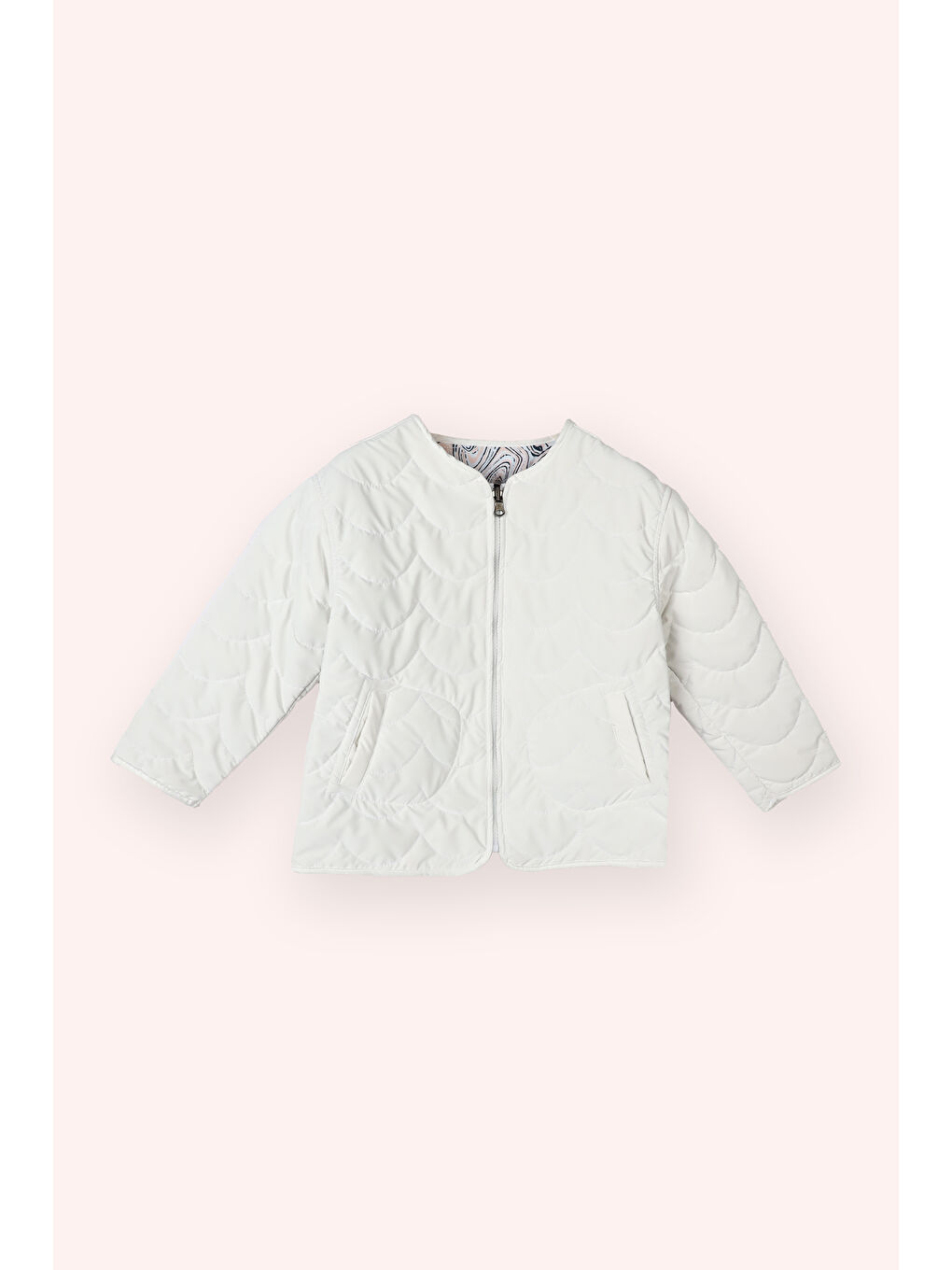 Kız Çocuk Çift Taraflı Mont Beyaz