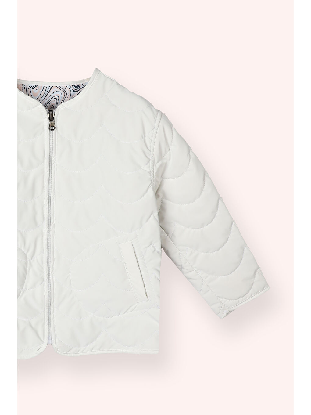 Kız Çocuk Çift Taraflı Mont Beyaz-2