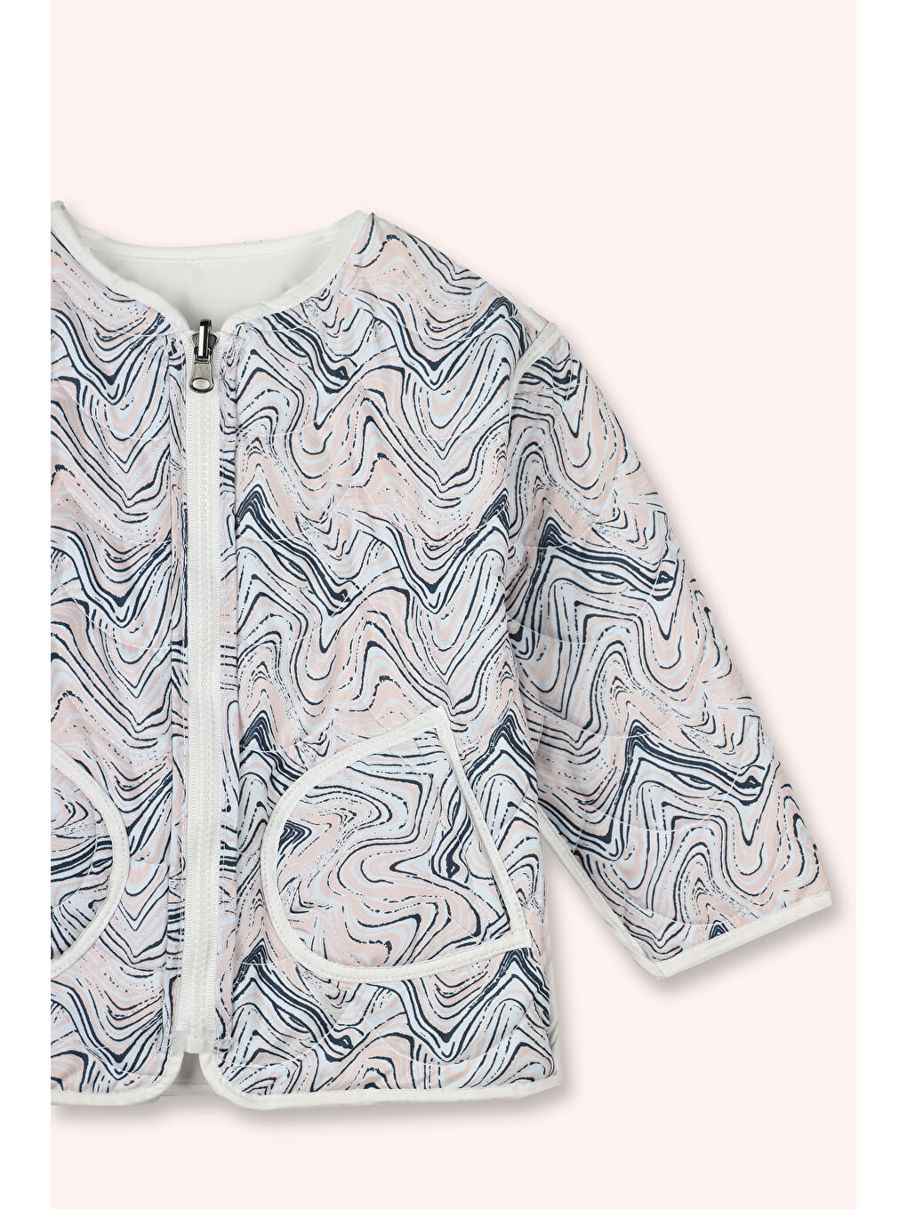 Kız Çocuk Çift Taraflı Mont Beyaz-3