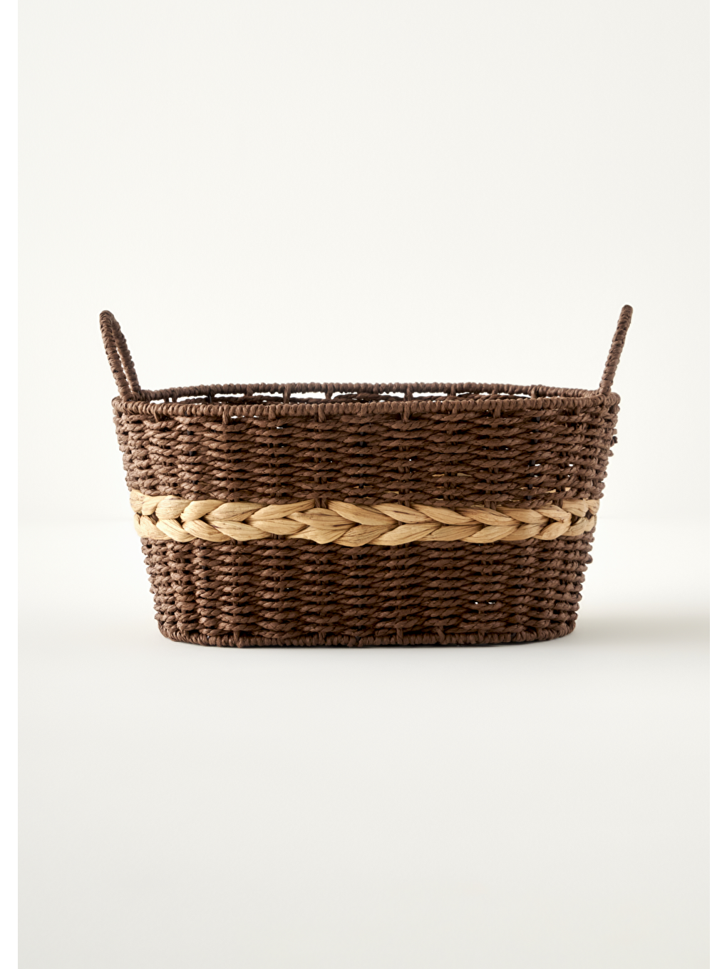 Bej Neroa Kulplu Sepet Naturel (34x28x23 cm)