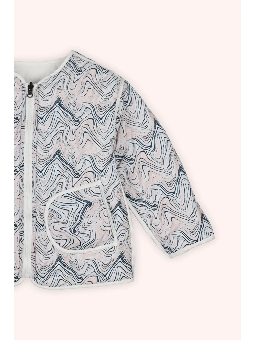 Kız Çocuk Çift Taraflı Mont Beyaz-7