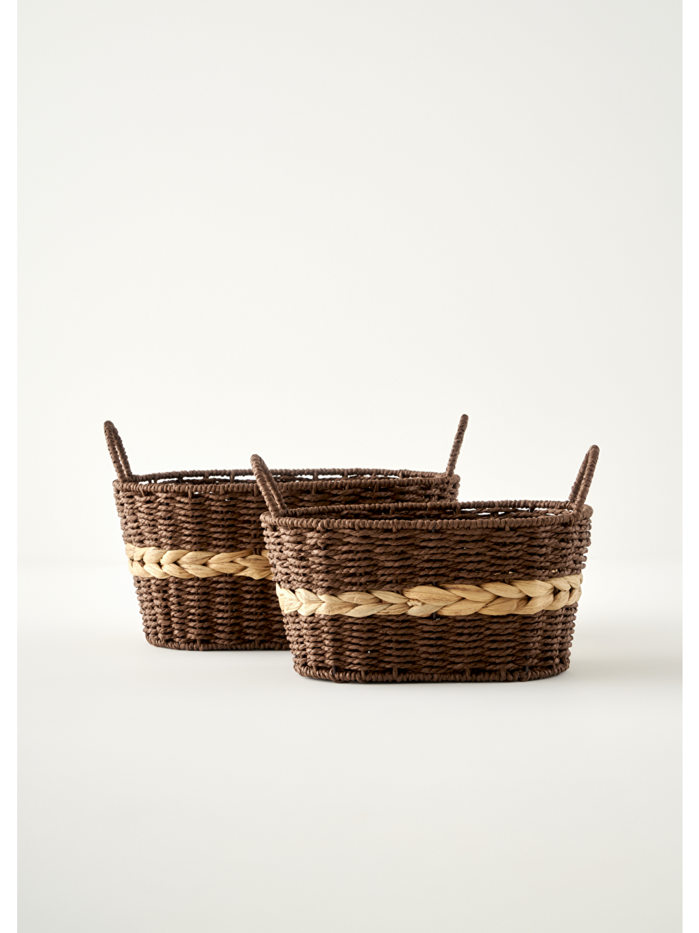 Bej Neroa Kulplu Sepet Naturel (34x28x23 cm)-3