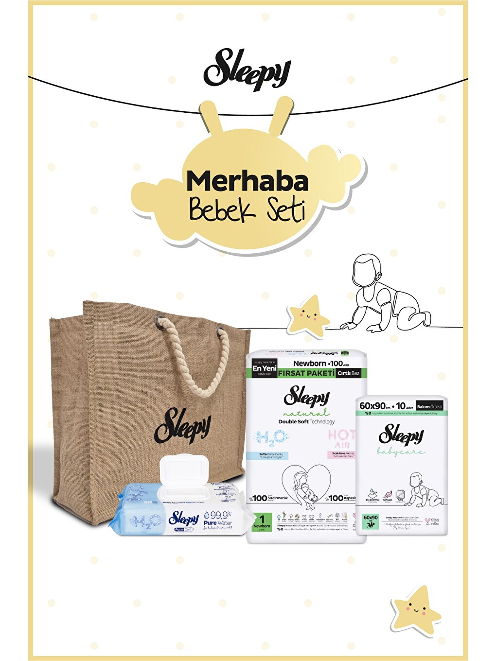 Natural Double Soft Merhaba Bebek Seti