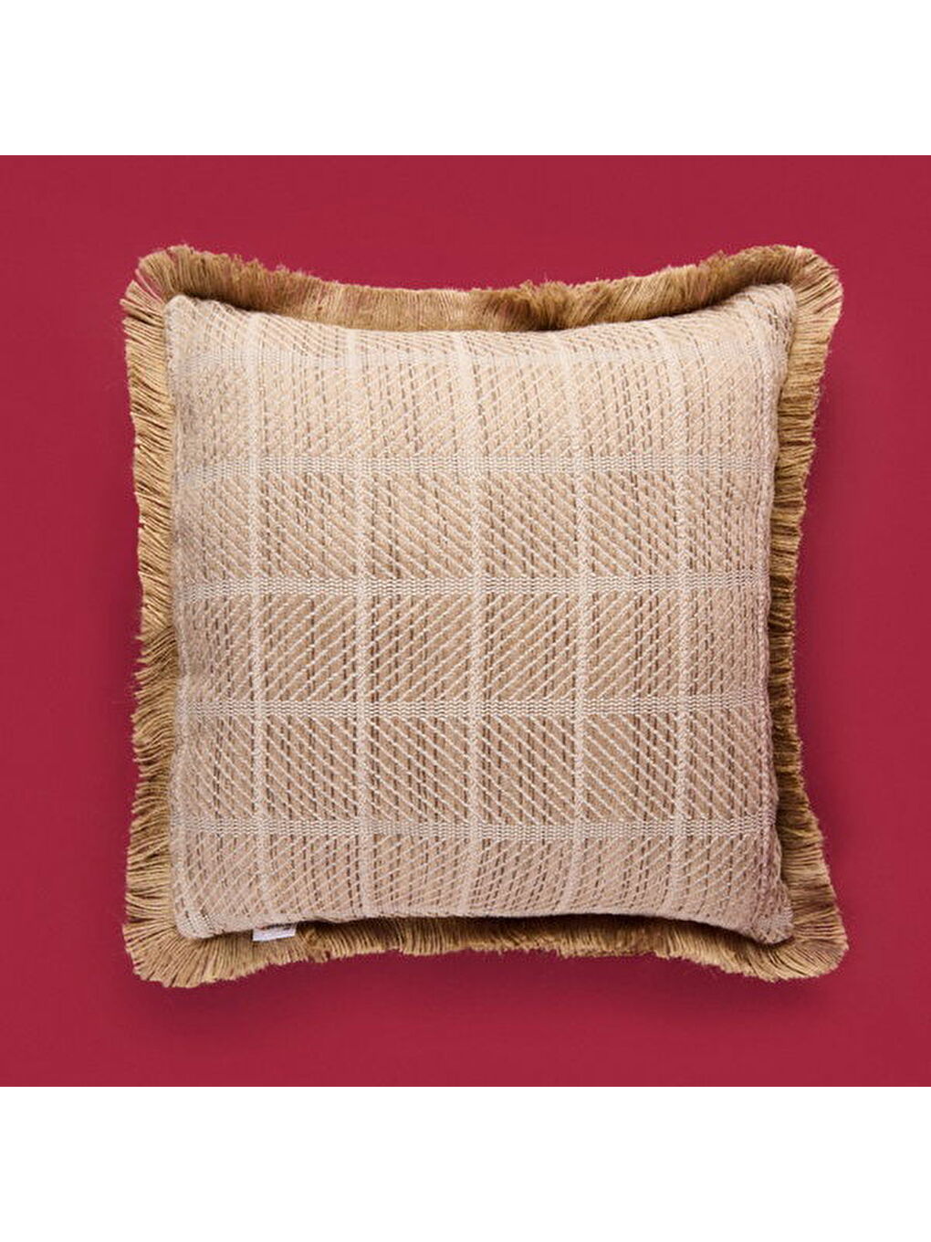 Soft Palm Breeze Jüt Görünümlü Kırlent - Kahverengi - 45x45 cm-3