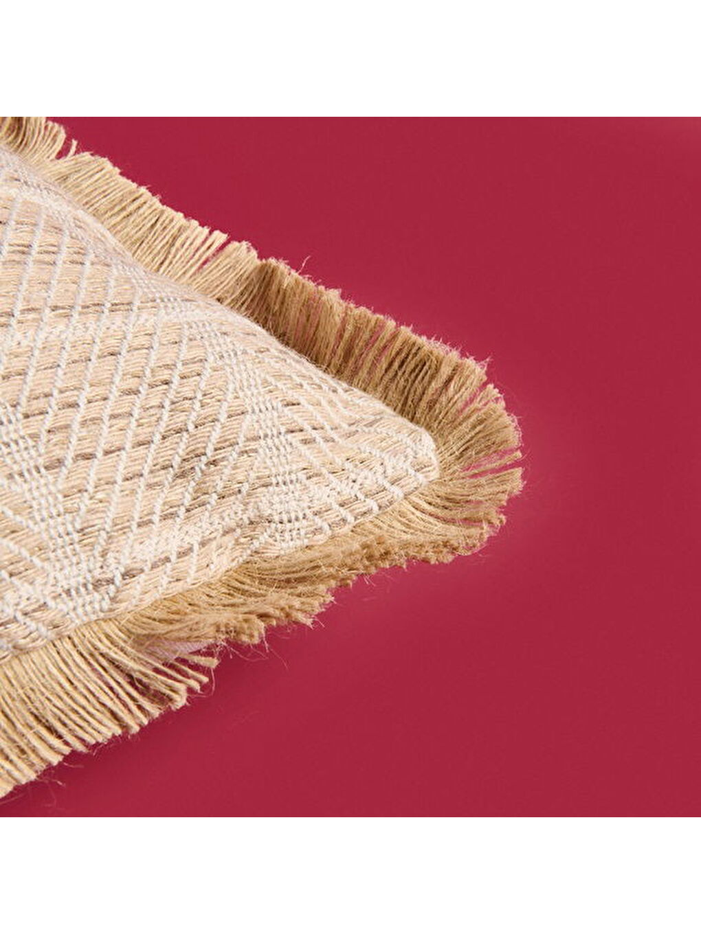 Soft Palm Breeze Jüt Görünümlü Kırlent - Kahverengi - 45x45 cm-4