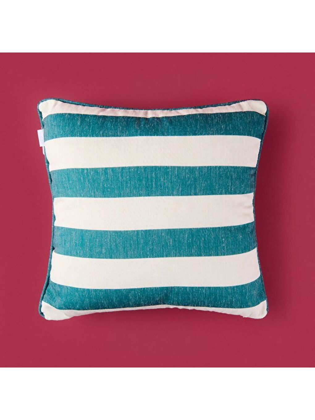 Kahverengi Soft Nautical Fun Çizgili Kırlent - Hardal / Yeşil - 40x40 cm-4