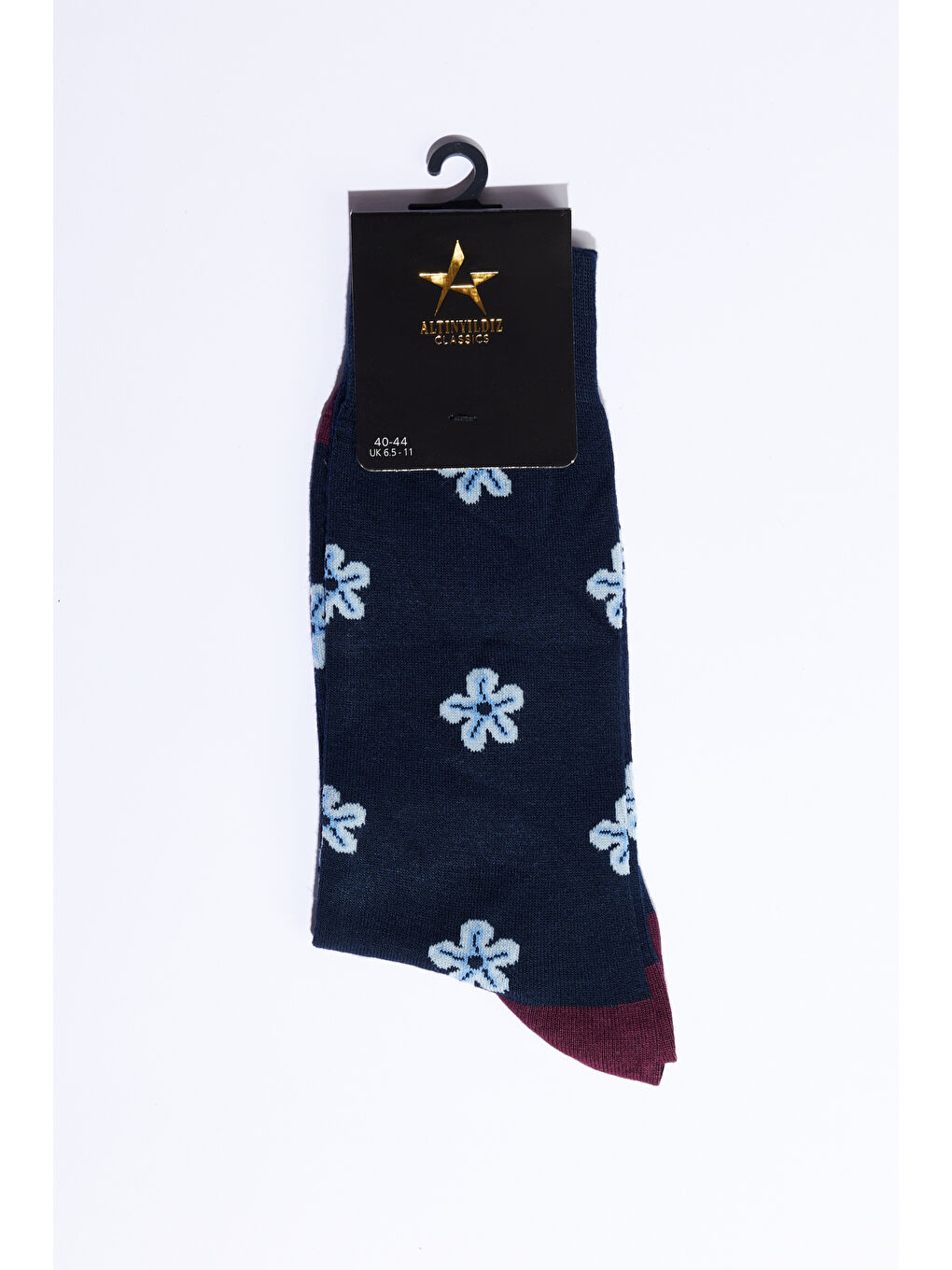 Erkek Lacivert-Mavi Tekli Bambulu Soket Çorap