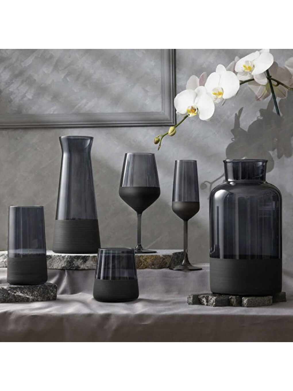 Matte 4'lü Su Bardağı Seti - Siyah - 420 ml-3