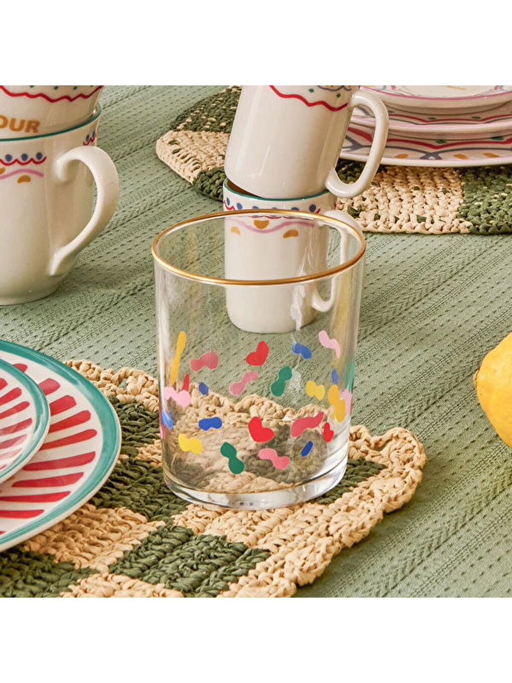 Karışık Functional Basic 4'lü Su Bardağı Seti - Renkli - 380 ml