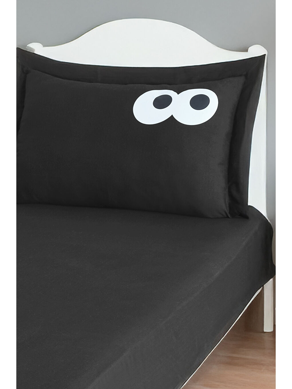 Pes Lastikli Çarşaf Seti Tek Kişilik Funny DüzBoya Siyah-Siyah-2