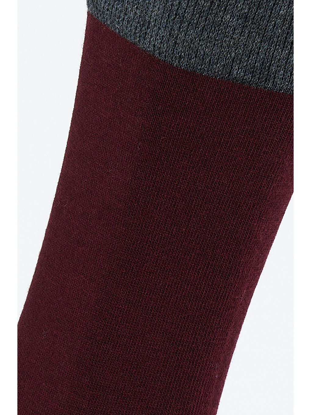 Erkek Bordo-Antrasit Desenli Soket Çorap-1