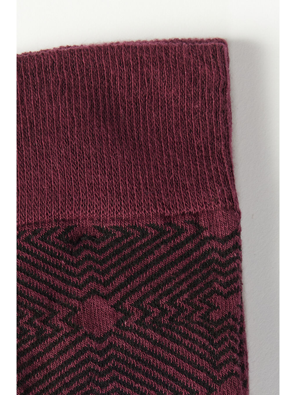 Erkek Bordo-Siyah Desenli Soket Çorap-1