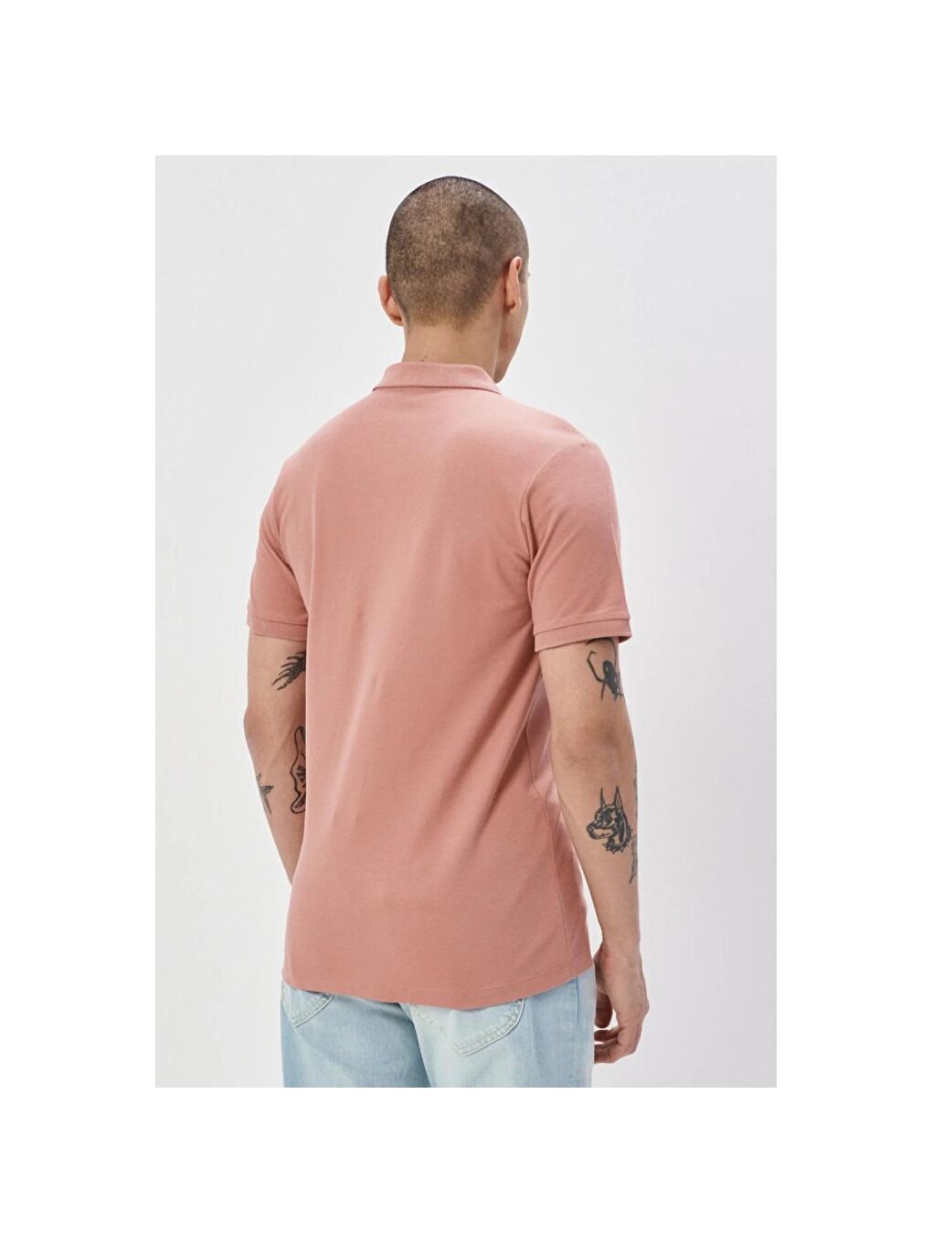 Erkek Pembe Polo Spor Tişört-4