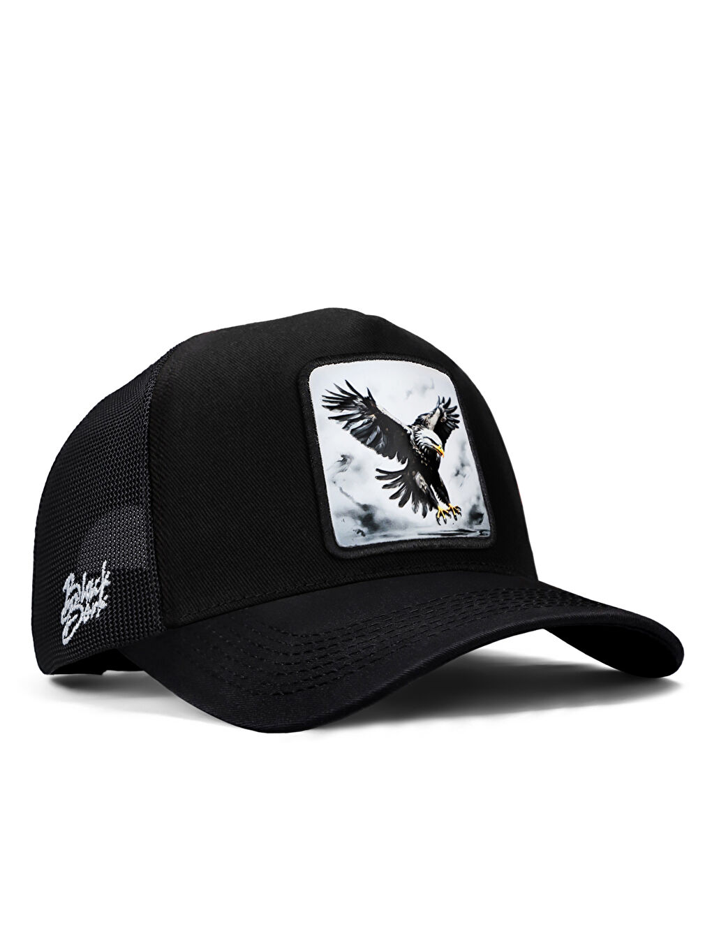 BlackBörk Haki V1 Trucker Kartal - 6bs Kod Logolu Unisex Siyah Şapka (CAP)