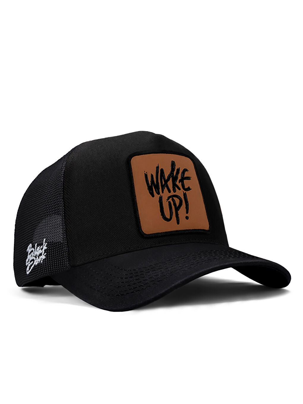 BlackBörk Sarı V1 Trucker Wake Up - 2cs Kod Logolu Unisex Siyah Şapka (cap)