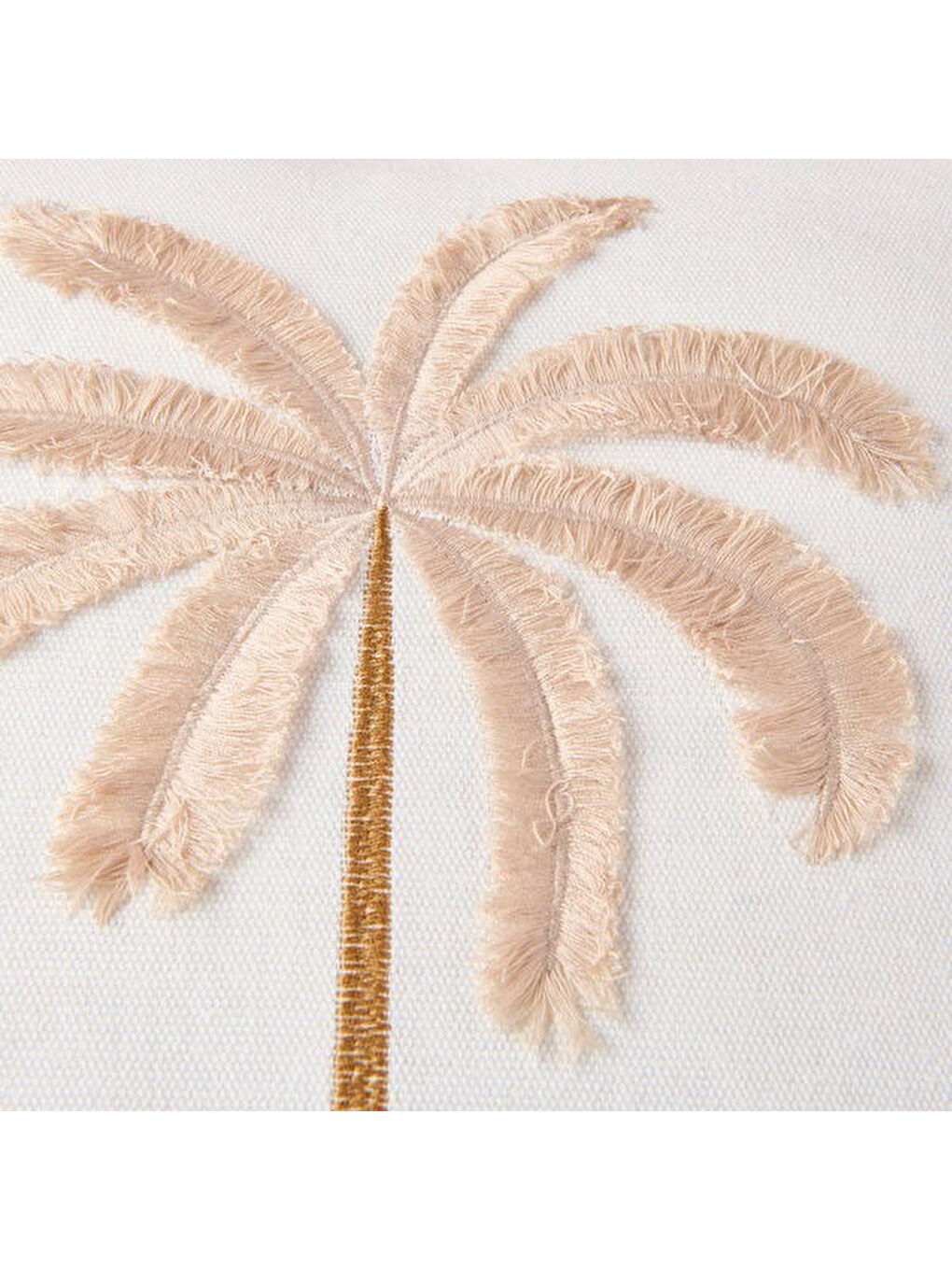 Soft Palm Breeze Nakışlı Kırlent - Ekru - 45x45 cm-4