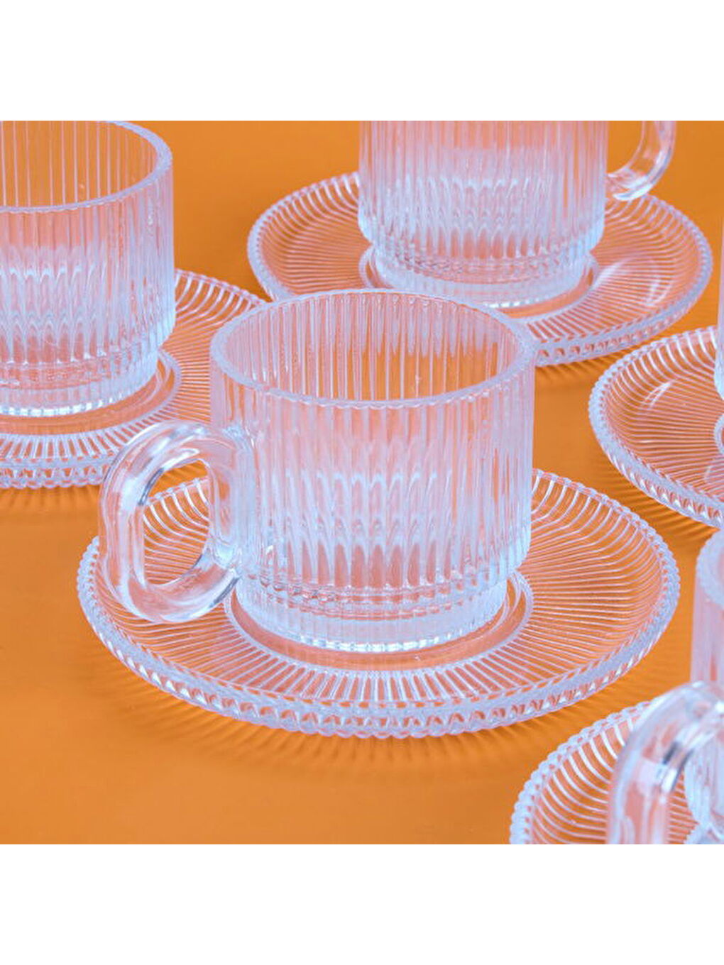 Renksiz Salvador 12 Parça Çay Fincanı Seti - Şeffaf-3