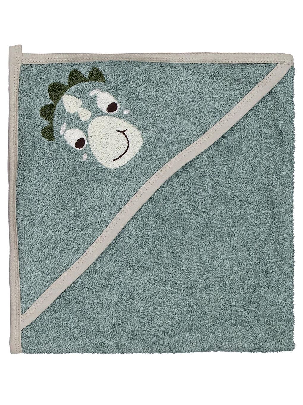 Baby Dinozor Nakışlı Havlu - Haki Standart