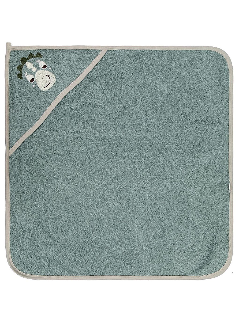 Baby Dinozor Nakışlı Havlu - Haki Standart-1