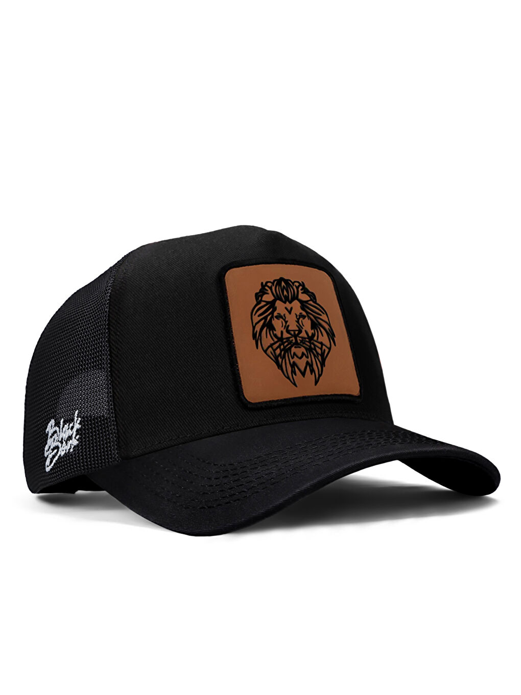 BlackBörk Sarı V1 Trucker Aslan - 13cs Kod Logolu Unisex Siyah Şapka (CAP)