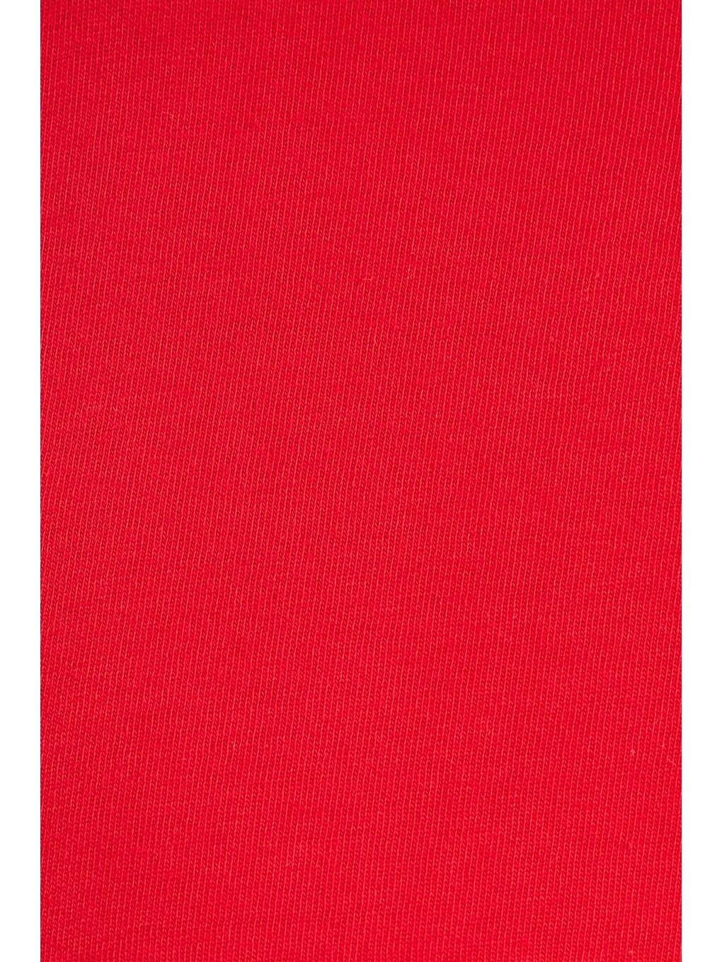 Erkek Boxy Fit Bol Kesim %100 Pamuk Bisiklet Yaka Kırmızı Tişört-5