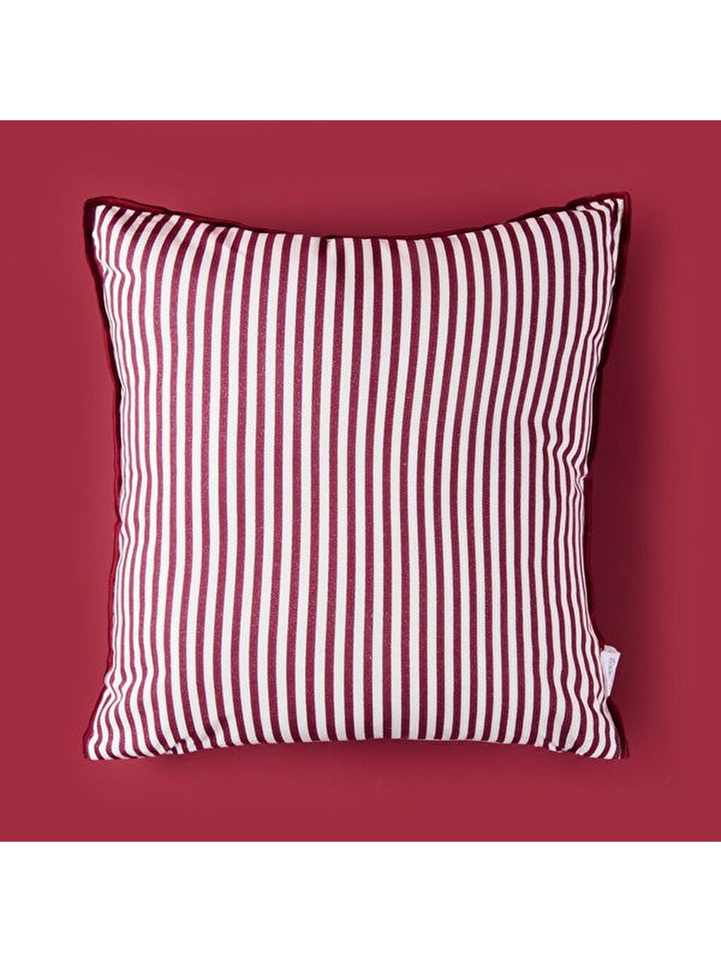 Soft Earthy Hues Çizgili Kırlent - Ekru / Mürdüm - 40x40 cm-1