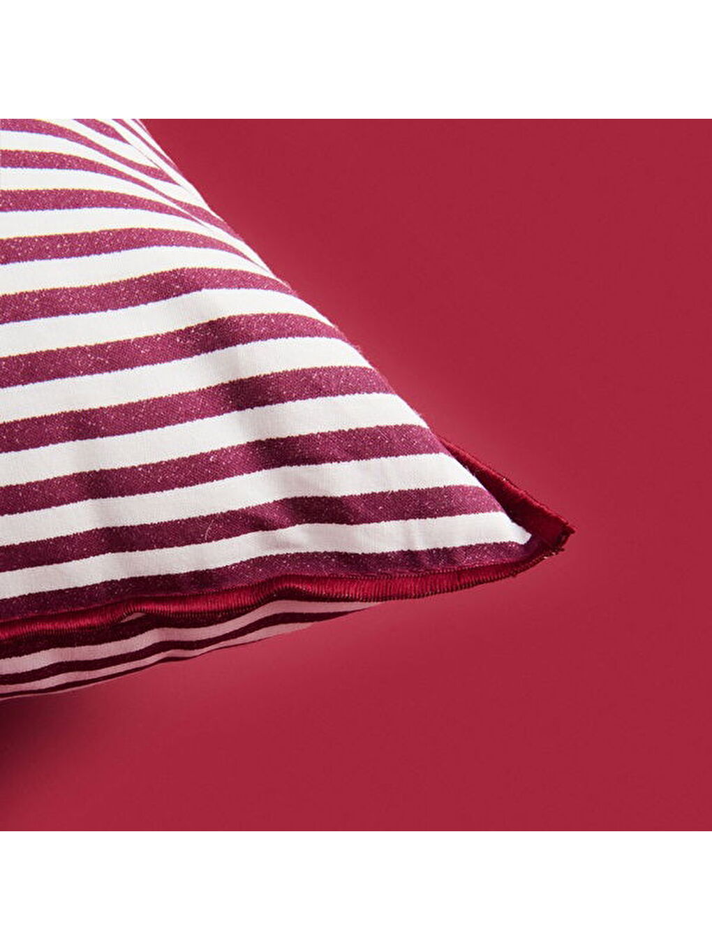 Soft Earthy Hues Çizgili Kırlent - Ekru / Mürdüm - 40x40 cm-3