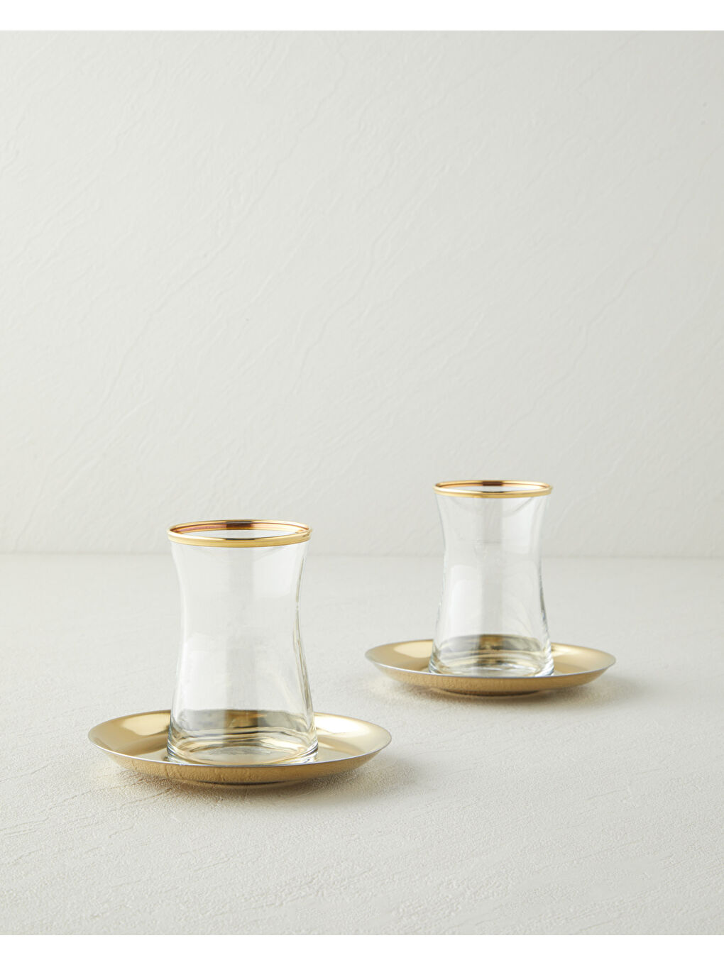 Sarı Elise Çelik 4 Parça 2 Kişilik Çay Seti 170 ml Gold-1