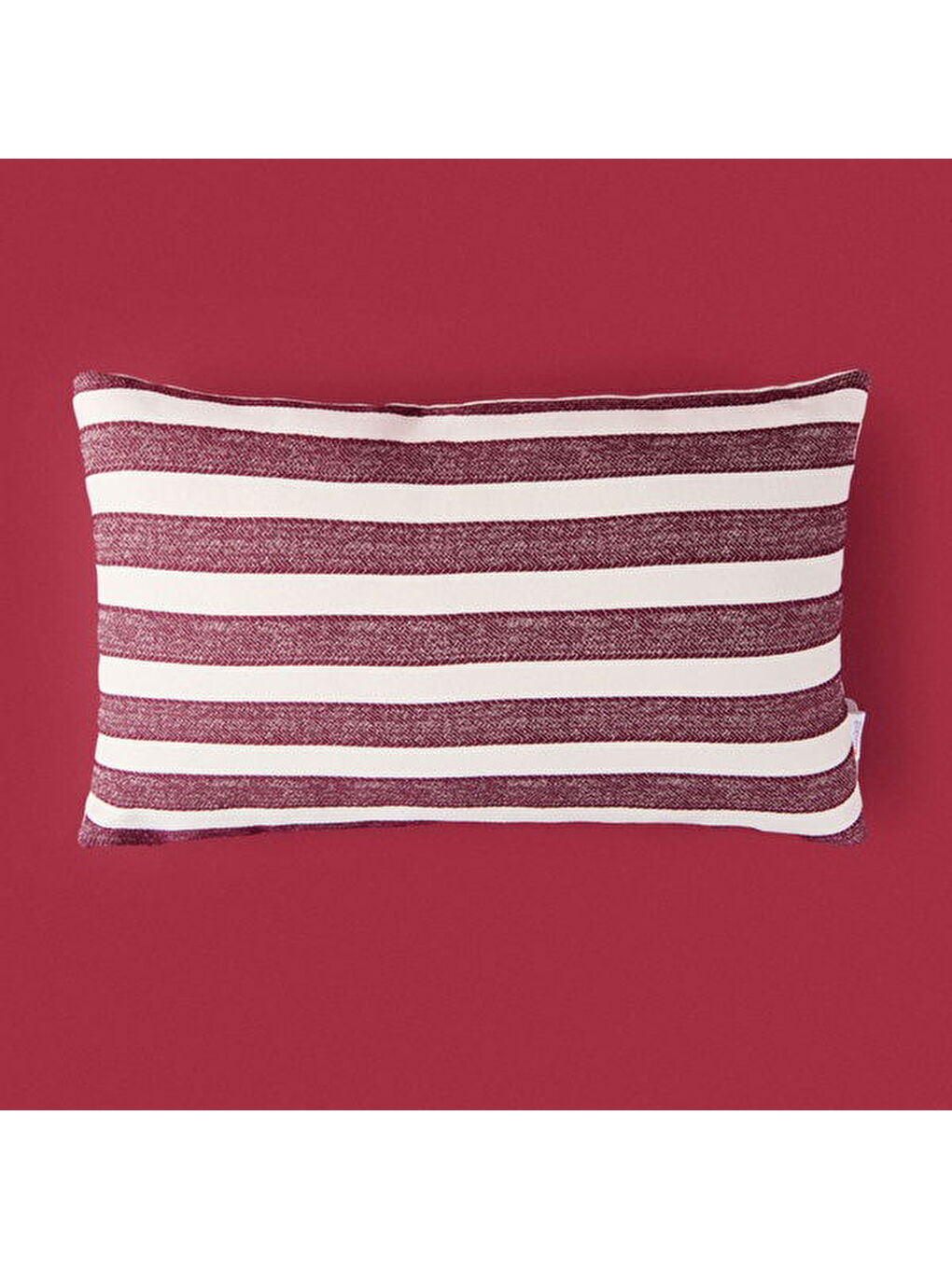 Soft Earthy Hues Line Kırlent - Ekru / Mürdüm - 30x50 cm-1