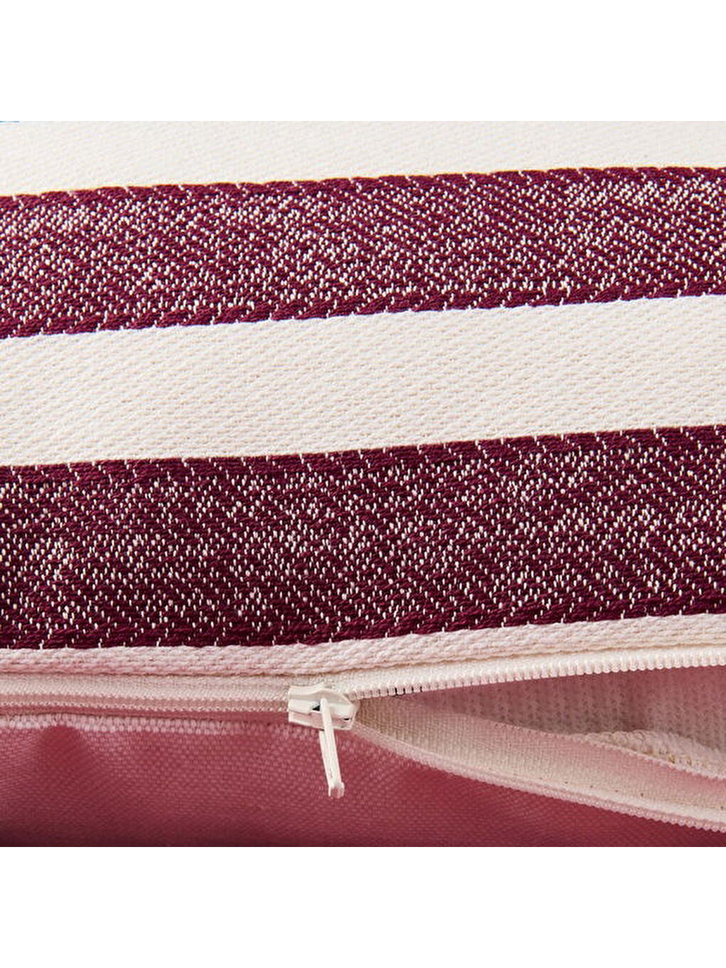 Soft Earthy Hues Line Kırlent - Ekru / Mürdüm - 30x50 cm-2