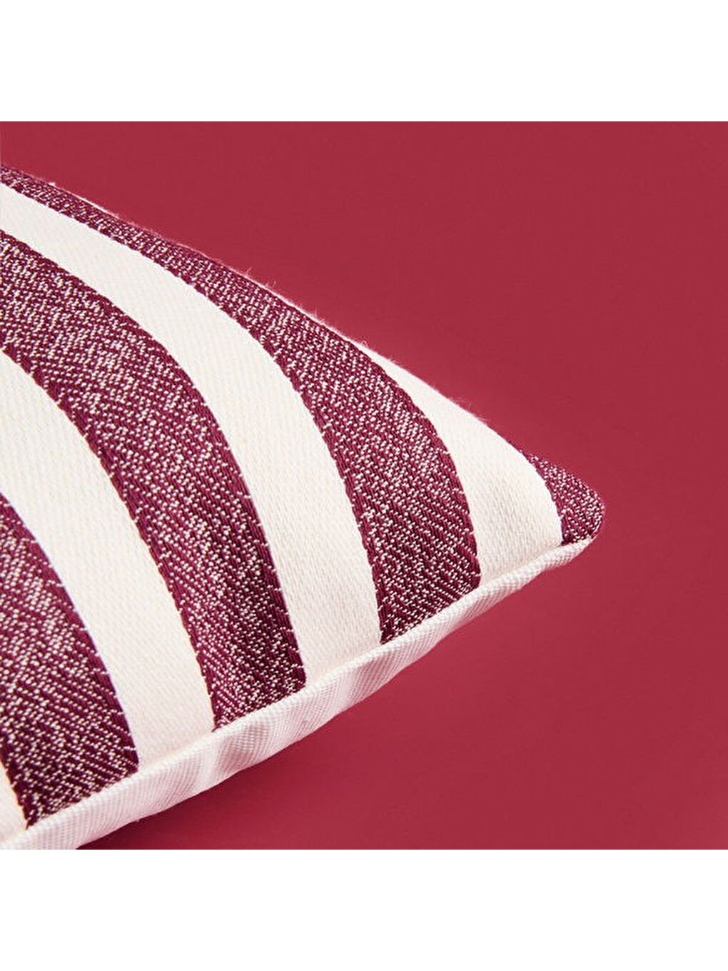 Soft Earthy Hues Line Kırlent - Ekru / Mürdüm - 30x50 cm-3