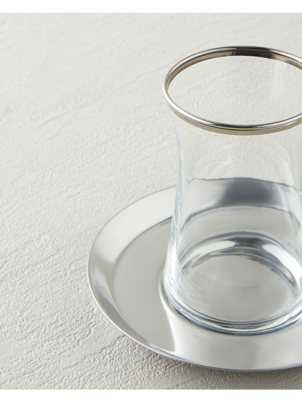 Gri Elise Çelik 4 Parça 2 Kişilik Çay Seti 170 ml Silver-2