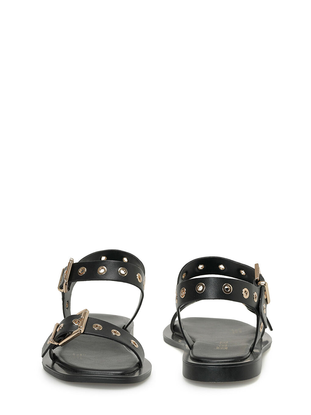 26S-203 Siyah Kadın Düz Sandalet-4