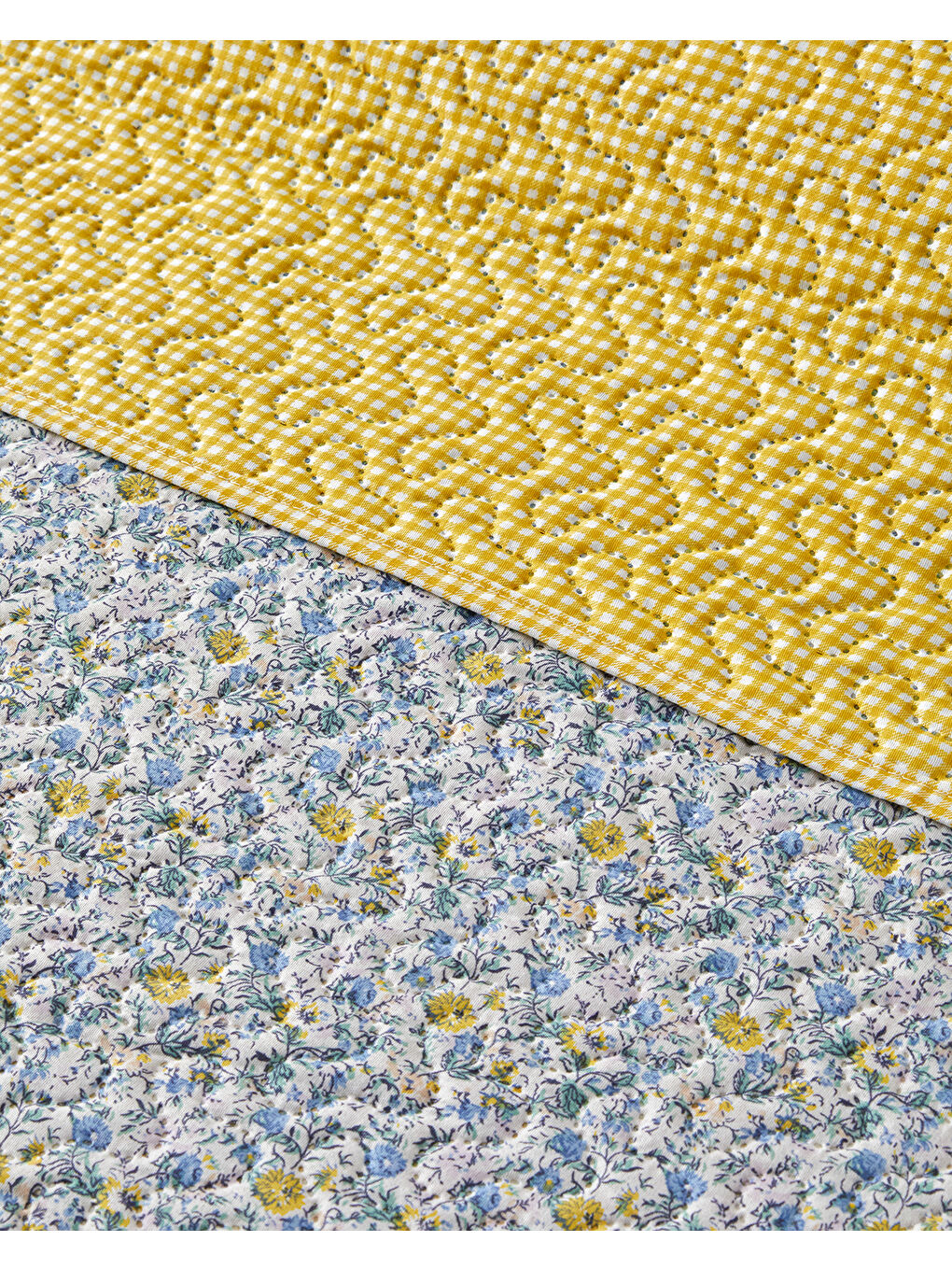 Azure Bloom Çok Amaçlı Tek Kişilik Yatak Örtüsü Takımı 160x220 cm Sarı-2