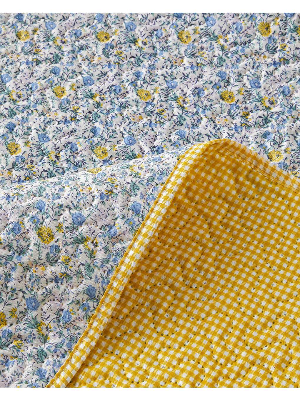 Azure Bloom Çok Amaçlı Tek Kişilik Yatak Örtüsü Takımı 160x220 cm Sarı-3