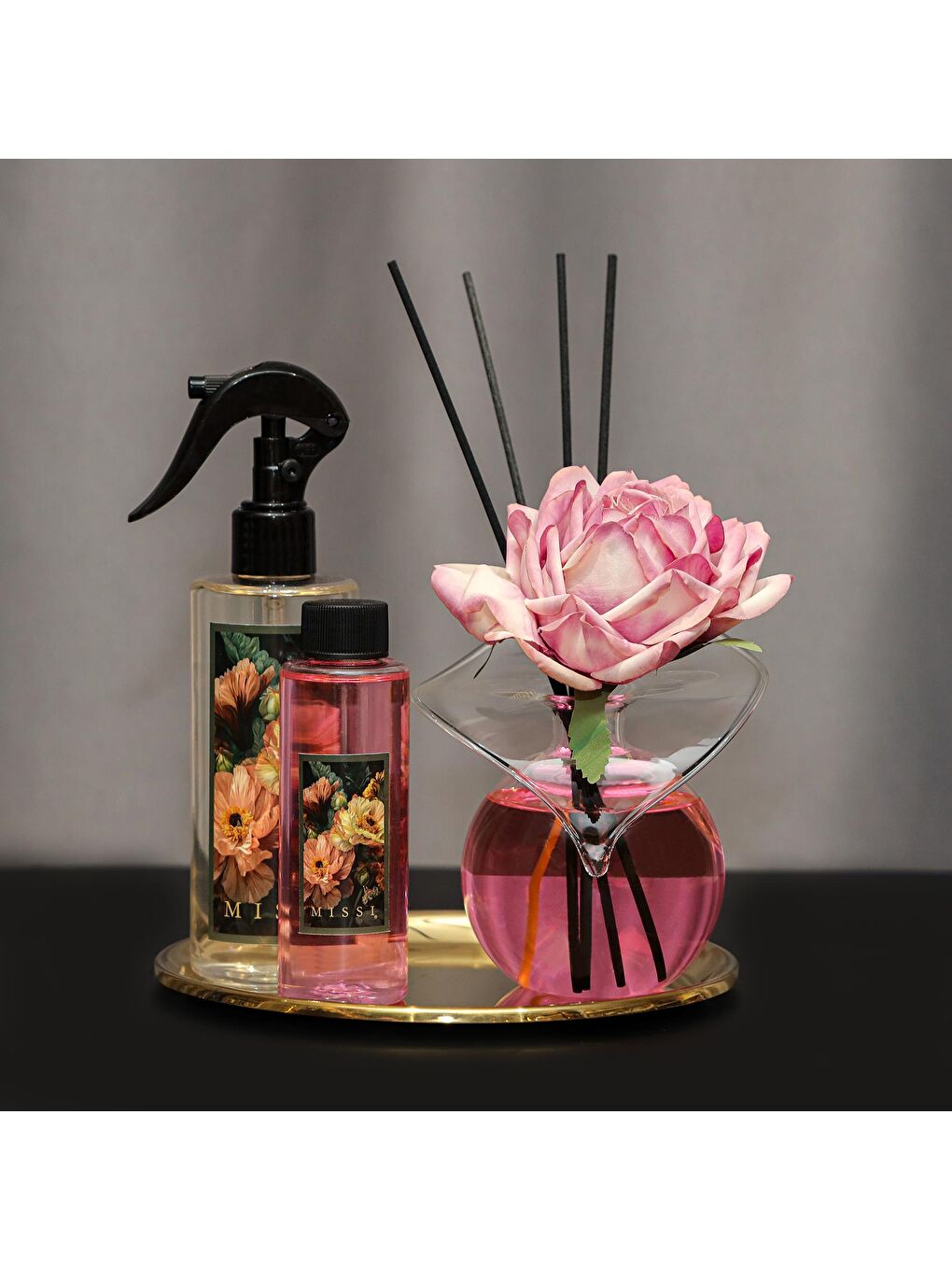 Pembe Garden Rose-Pudra Signature Oda Kokusu (Sevgililer Günü)