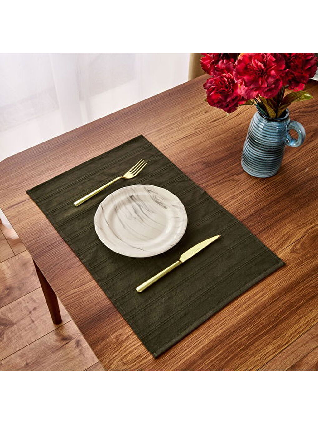 Soft Breeze 2'li Amerikan Servis - Haki - 30x50 cm