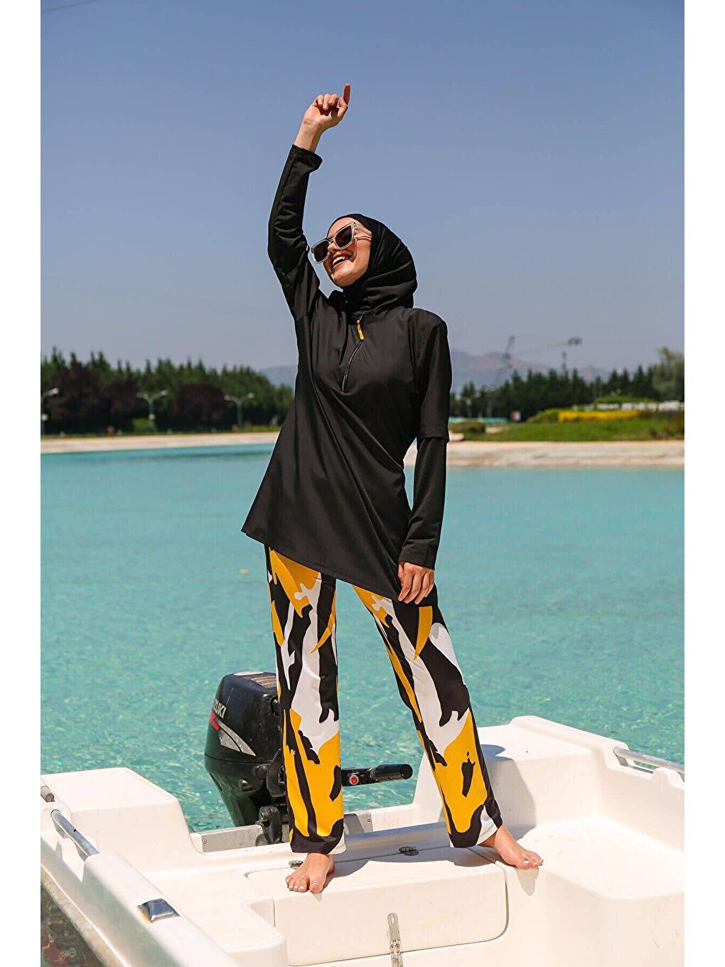 Siyah Tam Kapalı Tesettür Mayo M2110-3