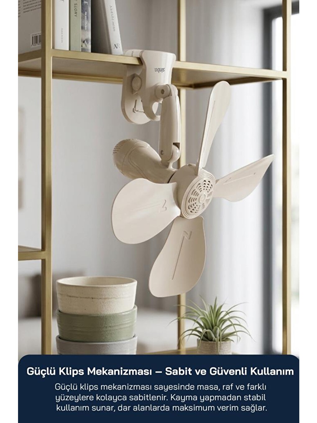 SF-7706 Klipsli Vantilatör 10W Taşınabilir Mini Fan Sessiz Masa Tipi Fan-1